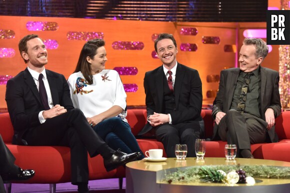 Michael Fassbender, Marion Cotillard, James McAvoy et Frank Skinner dans le Graham Norton Show le 8 décembre 2016