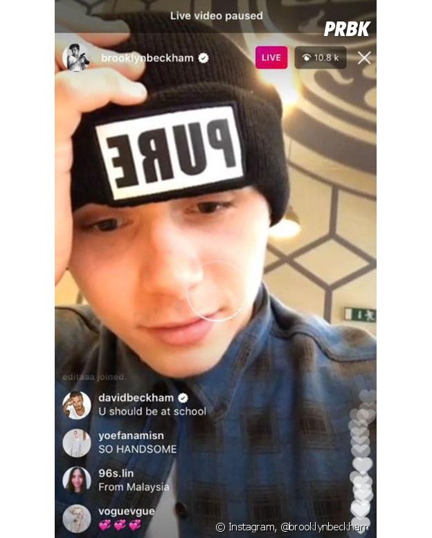Brooklyn Beckham affiché par son père sur Instagram