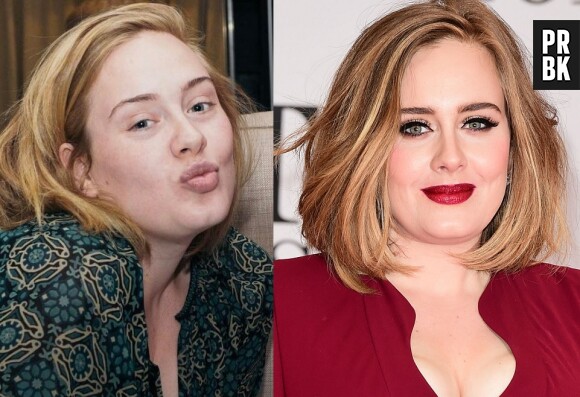 Adele avec et sans maquillage !