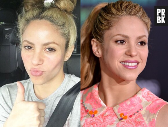 Shakira avec et sans maquillage !