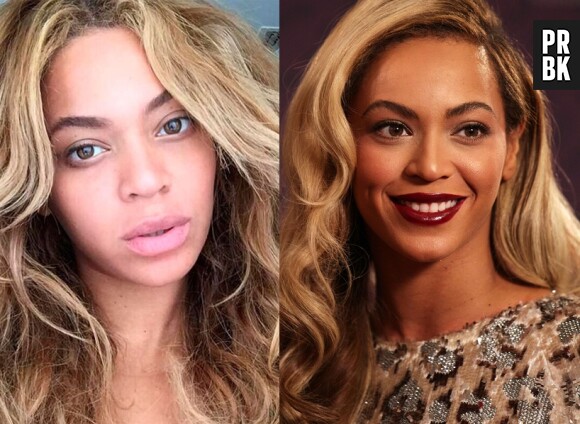 Beyoncé avec et sans maquillage !