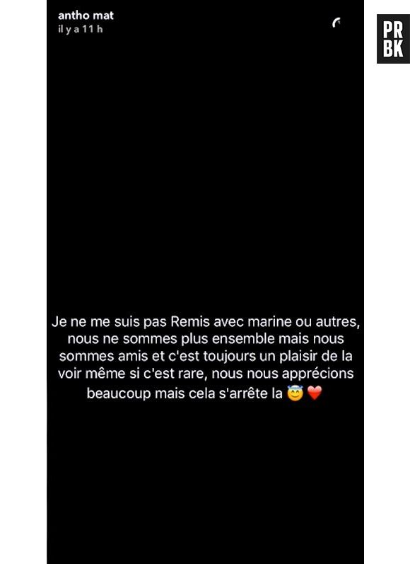 Anthony Matéo (Les Anges 9) et son ex Marine se revoient, mais en tant qu'amis !