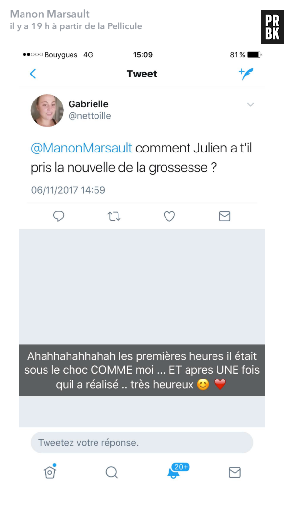 Manon Marsault révèle la réaction de Julien Tanti à l'annonce de sa grossesse