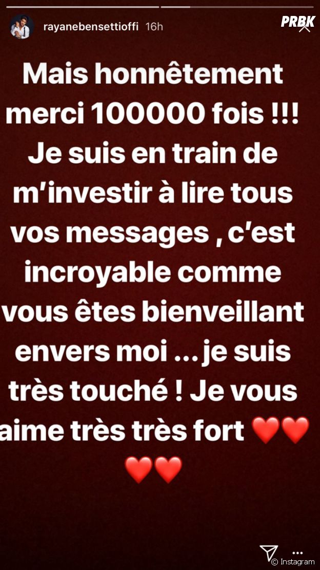 Rayane Bensetti remercie ses fans pour leurs messages d'anniversaire