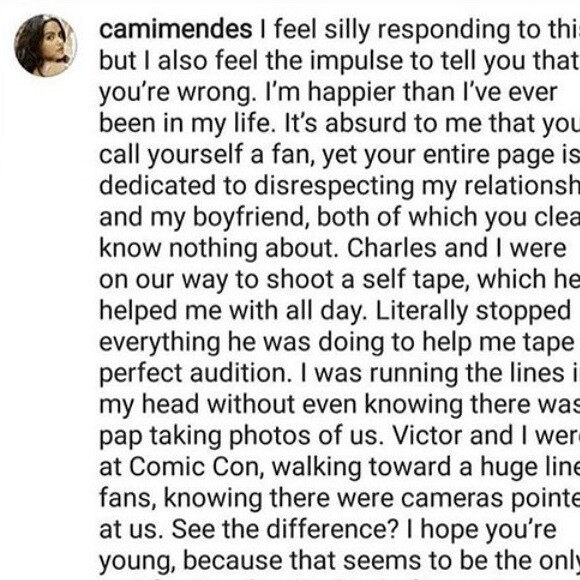 Camila Mendes (Riverdale) répond aux critiques sur son couple avec Charles Melton