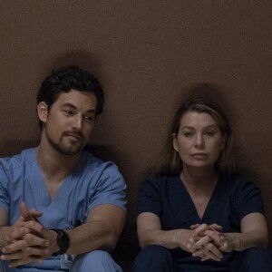 Grey's Anatomy saison 15, épisode 9 : Meredith (Ellen Pompeo) et Andrew (Giacomo Gianniott) se rapprochent sur une photo