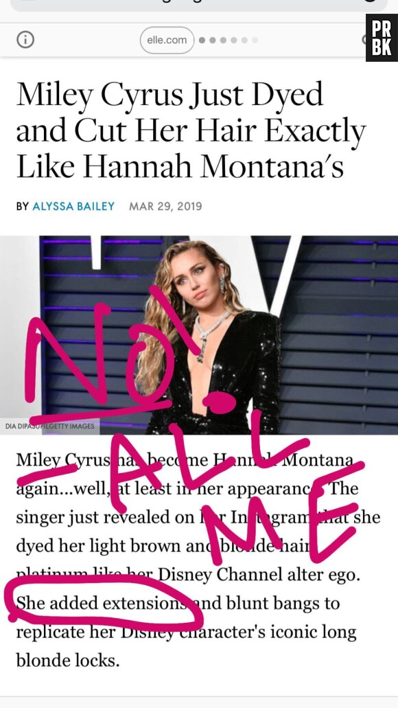 Miley Cyrus en Hannah Montana : elle précise qu'elle ne porte pas de perruque, ce sont ses cheveux