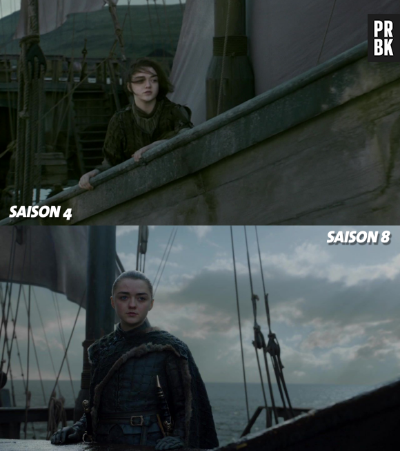 Game of Thrones : Arya à la fin de la saison 4 VS à la fin de la saison 8