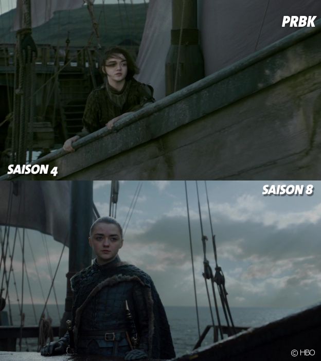 Game of Thrones : Arya à la fin de la saison 4 VS à la fin de la saison 8