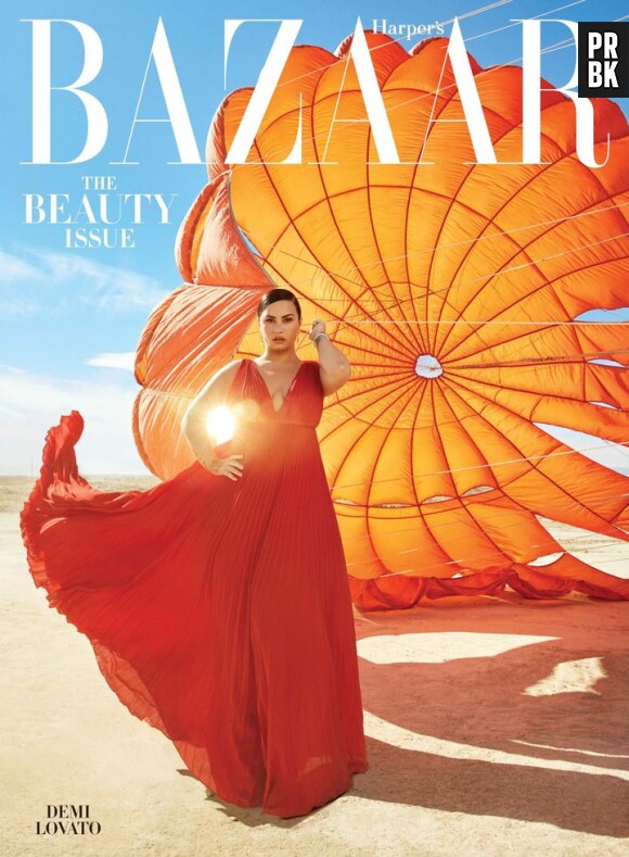 Demi Lovato en couverture de Harper's Bazaar en avril 2020