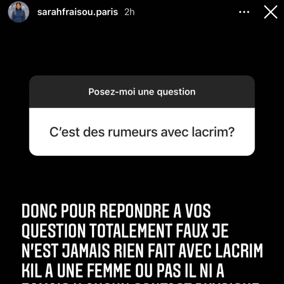Sarah Fraisou acccusée d'avoir été la maîtresse de Lacrim : elle répond à l'ex-femme du rappeur
