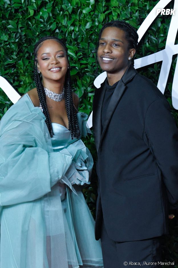 Rihanna et A$AP Rocky au Fashion Awards 2019, au Royal Albert Hall à Londres en 2019. Le rappeur a confirmé leur couple dans GQ