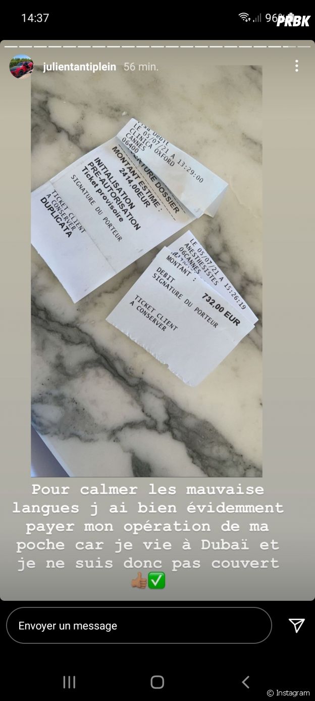 Julien Tanti met les choses au clair après des rumeurs sur son hospitalisation le 9 juillet 2021