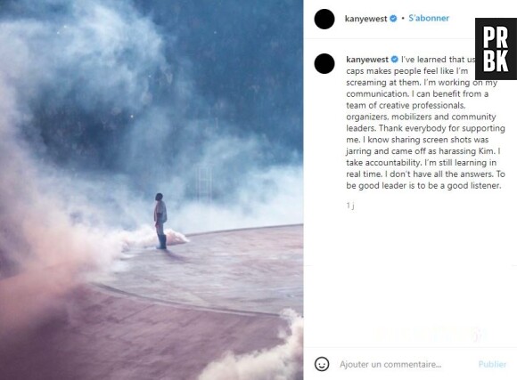 Kanye West s'excuse d'avoir "harcelé" son ex Kim Kardashian.
