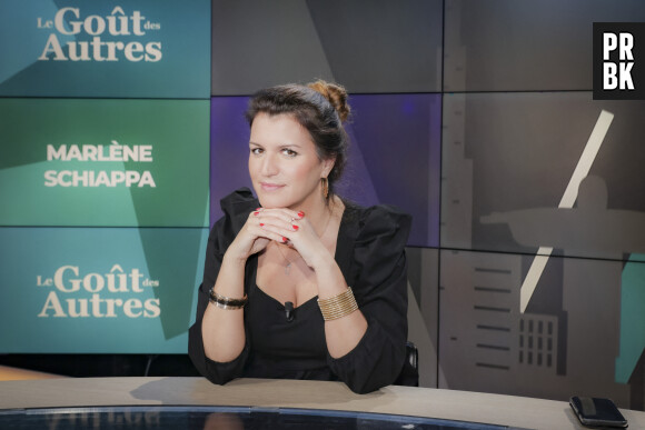 Exclusif - Marlène Schiappa - Marlène Schiappa est l’invitée de V.Bénaïm dans son émission Le Gout des Autres, enregistrée le 16/02/2023 et diffusée le 05/03/2023 sur I24 News - Paris le 16/02/2023 - © Jack Tribeca / Bestimage  No Web - Belgique et Suisse 