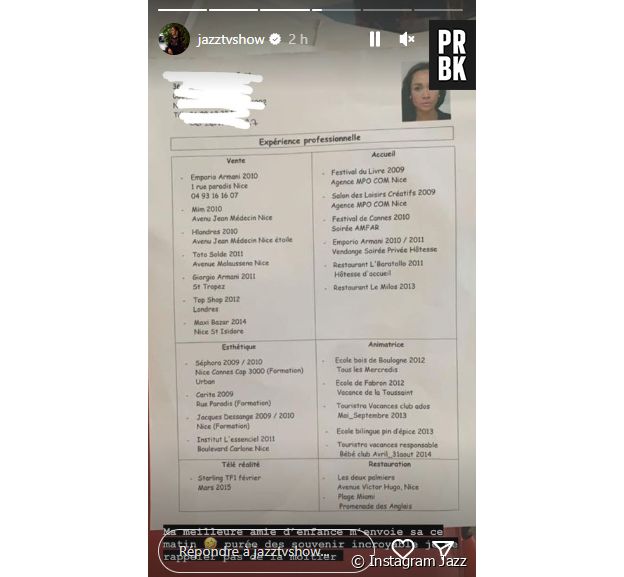 Jazz dévoile son CV et il y a des surprises !