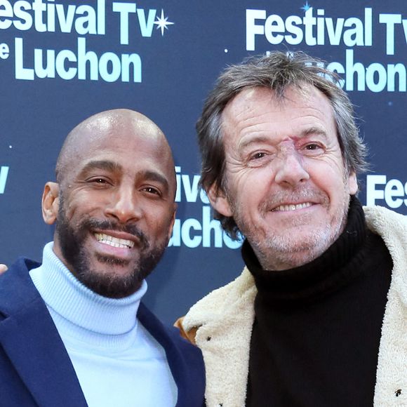 Jean-Luc Reichmann, Stomy Bugsy - Photocall de la série "Léo Mattéi, brigade des mineurs" lors de la 25ème Edition du Festival TV de Luchon. Le 4 février 2023 © Patrick Bernard / Bestimage  