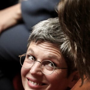 Sandrine Rousseau, député EELV - Séance de questions au gouvernement à l'assemblée nationale, Paris, le 4 octobre 2022. © Stéphane Lemouton / Bestimage