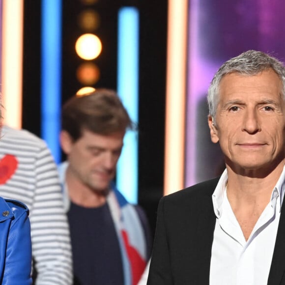 Sophie Davant et Nagui - Les personnalités se mobilisent lors de la 36ème édition du Téléthon sur le plateau de France 2, avec pour parrain K.Adams, le 3 décembre 2022. © Coadic GUIREC / Bestimage