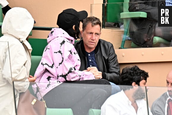 Daniel Riolo et sa compagne Géraldine Maillet - Célébrités en tribune lors du tournoi Rolex Monte Carlo Masters 2023 à Roquebrune-Cap-Martin le 15 avril 2023. © Bruno Bebert/Bestimage 