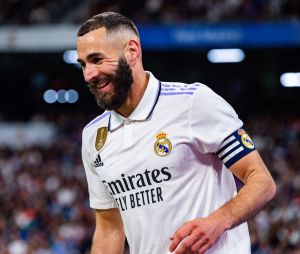 Karim Benzema lors du match de Liga "Real Madrid - Celat Vigo" au stade Santiago Bernabeu à Madrid, le 22 avril 2023. © Alberto Gardin/LPS via Zuma Press/Bestimage