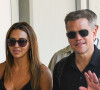 Matt Damon et sa femme Luciana Barroso quittent Venise après leur passage au 78ème festival international du film de Venise, la Mostra le 11 septembre 2021. 