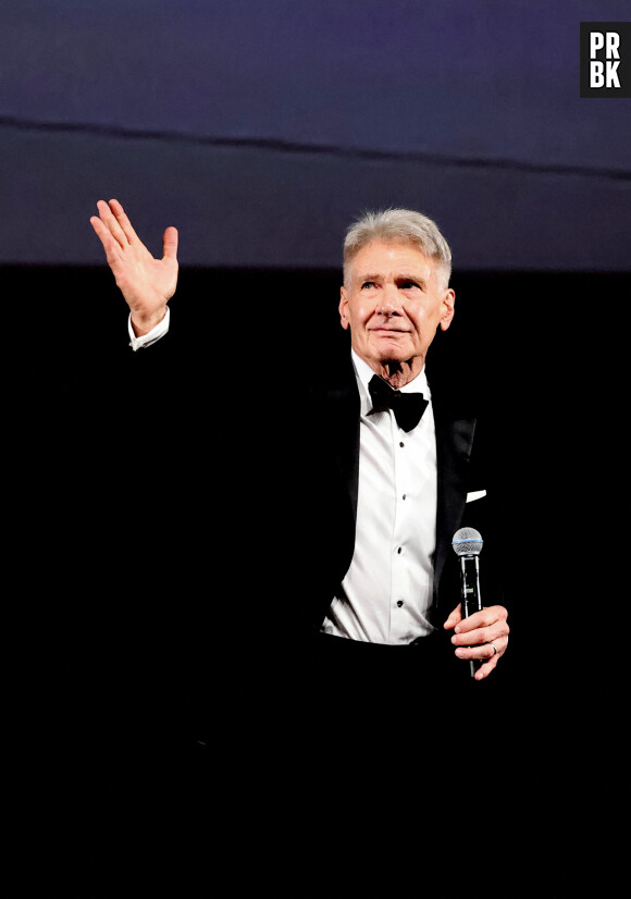 Harrison Ford - Harrison Ford reçoit une palme d'or d'honneur lors du 76ème Festival International du Film de Cannes, au Palais des Festivals à Cannes. Le 18 mai 2023 © Borde-Jacovides-Moreau / Bestimage


