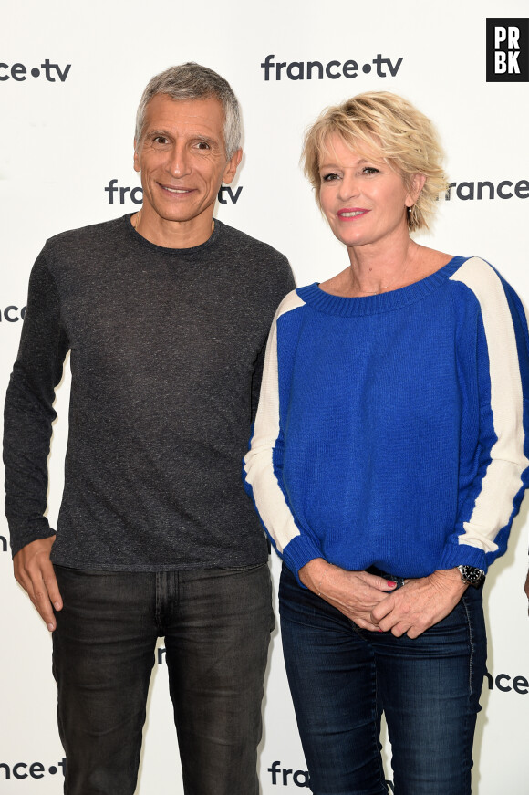 Nagui, Sophie Davant lors de la conférence de presse du Téléthon 2018 dans les locaux de France Télévision à Paris le 8 novembre 2018. © Giancarlo Gorassini / Bestimage