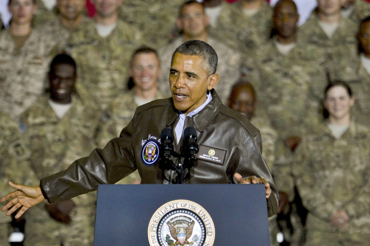 Photo : Le président américain Barack Obama fait une visite surprise et ...