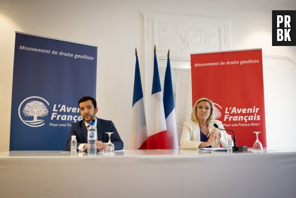 Jean-Philippe Tanguy - Marine Le Pen, présidente du Rassemblement National, lance "L'Avenir Français" un nouveau mouvement se revendiquant du gaullisme et associé au Rassemblement national à Paris le 22 mars 2021. © JB Autissier / Panoramic / Bestimage