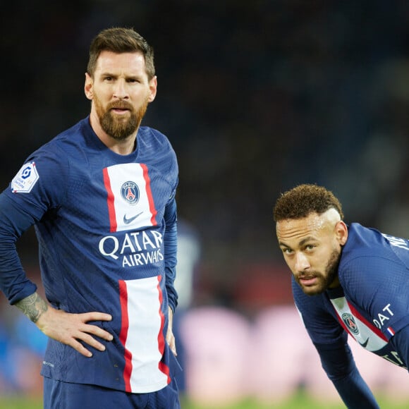 Lionel Leo Messi, Neymar Jr - Match de Ligue 1 Uber Eats "PSG contre Angers" (2-0) au Parc des Princes à Paris le 11 janvier 2023. © Cyril Moreau/Bestimage