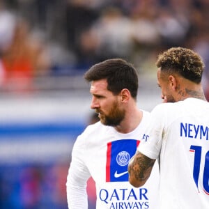 Lionel Messi (PSG) / Neymar Jr (PSG) - Match de Ligue 1 Uber Eats "PSG -Troyes" (4-3) au Parc des Princes à Paris le 29 octobre 2022.