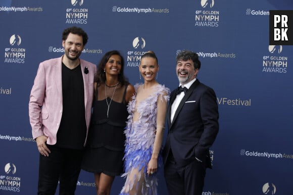 Eric Antoine, Karine Le Marchand, Amandine Petit miss France 2021, Stéphane Plaza - Cérémonie de clôture du 61ème Festival de Télévision de Monte Carlo le 21 juin 2022. © Denis Guignebourg/Bestimage  Closing ceremony of the 61st Monte Carlo Television Festival on June 21, 2022. 