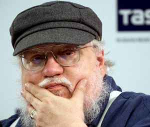 George R.R. Martin, an American novelist, screenwriter, TV producer; the author of a series of epic fantasy novels, A Song of Ice and Fire, adapted into HBO series Game of Thrones (2011&ndash;present time), gives a press conference on his current literary work and TV projects. Photo by Alexander Demianchuk/TASS/ABACAPRESS.COM 