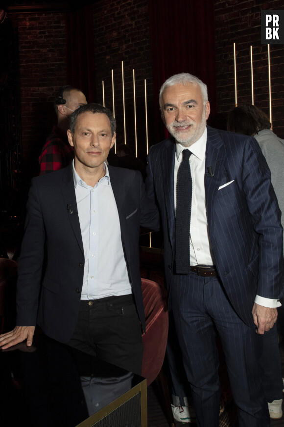 Exclusif - Marc-Olivier Fogiel et Pascal Praud - Backstage de l'enregistrement de l'émission "On Est En Direct" (OEED), Spéciale 100 ans de la radio, présentée par L.Ruquier, diffusée sur France 2 le 8 mai © Jack Tribeca / Bestimage 