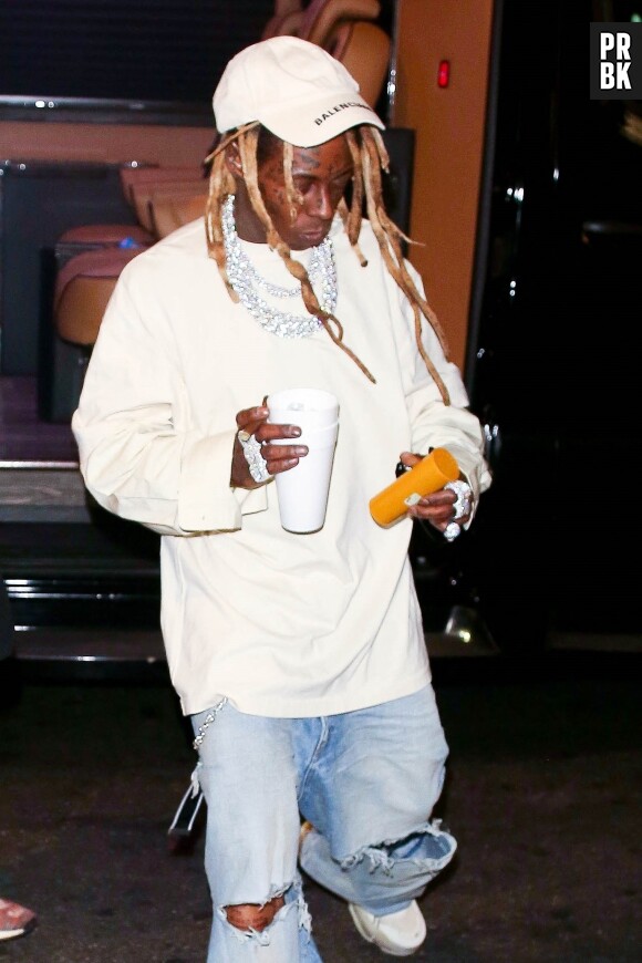Lil Wayne arrive au club "Bootsy Bellows" à Los Angeles, le 23 juillet 2022.