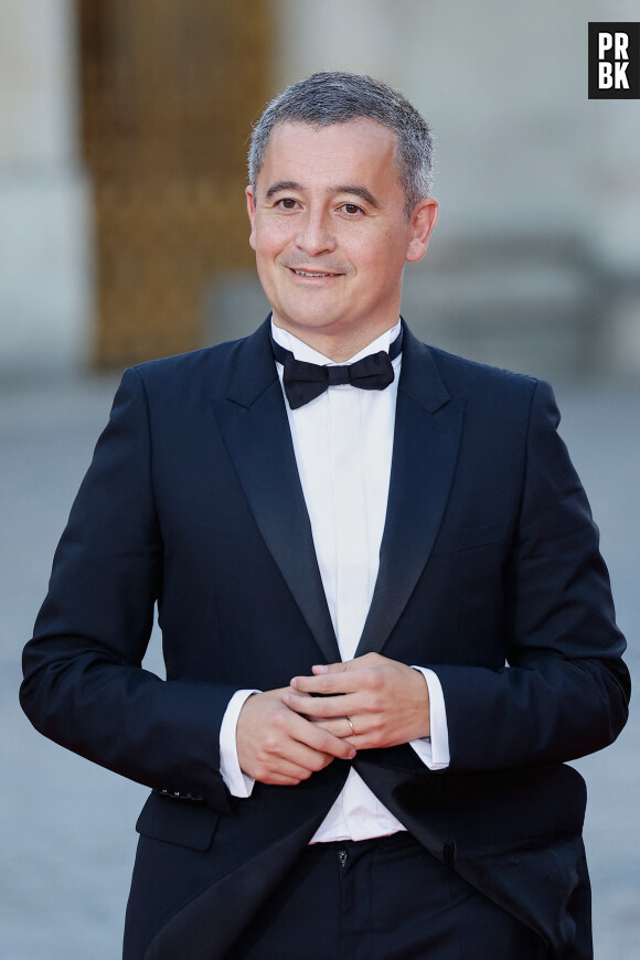 Gérald Darmanin - Dîner d'Etat au château de Versailles en l'honneur de la visite officielle du roi et de la reine d'Angleterre en France (20 - 22 septembre 2023). Le 20 septembre 2023. 150 invités triés sur le volet ont été conviés à cette occasion. © Moreau-Jacovides / Bestimage