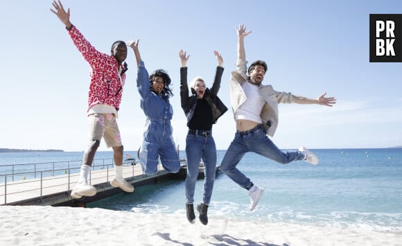 Dembo Camilo, Virginie Caliari, Agustin Galiana, Kathy Packianathan (Ici Tout commence) lors du photocall de 'CanneSeries ' Saison 6 au Palais des Festivals de Cannes le 15 Avril 2023. © Denis Guignebourg/Bestimage 