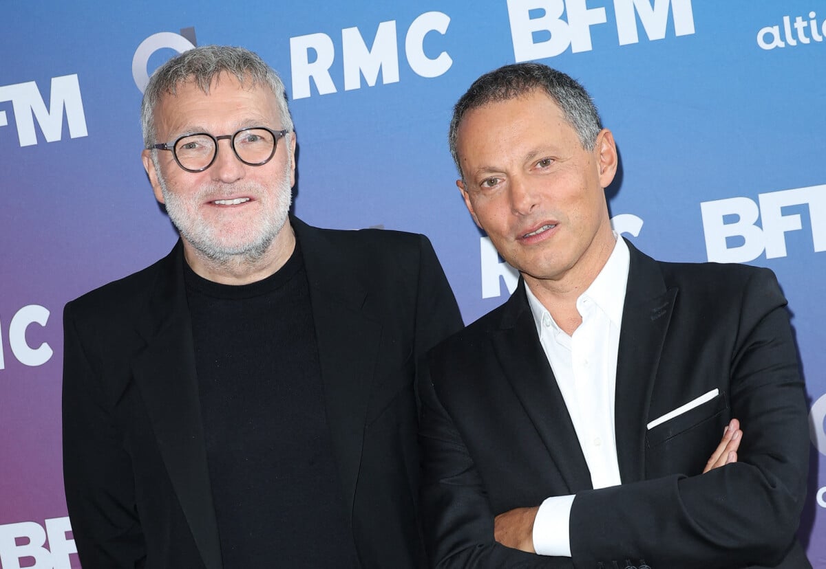 Photo : Laurent Ruquier et Marc-Olivier Fogiel lors de la conférence de ...