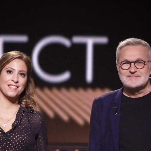 Exclusif - Léa Salamé, Laurent Ruquier sur le plateau de l'émission OEED (On Est En Direct) présentée par L.Salamé et L.Ruquier à Paris, France, le 19 mars 2022. © Jack Tribeca/Bestimage