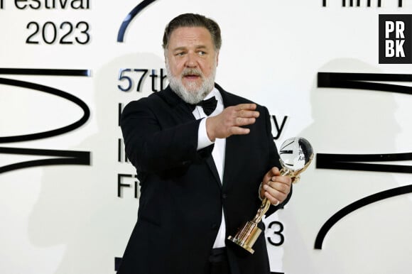 Russell Crowe (Prix honorifique pour les réalisations artistiques extraordinaires du cinéma mondial) - Cérémonie de remise des prix du 57ème Festival international du film Karlovy Vary 2023 à l’Hôtel Thermal de Karlovy Vary en République tchèque. Le 30 juin 2023