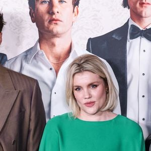 Los Angeles, CA - Celebrities attend the Los Angeles Premiere Of Amazon MGM Studios' 'Saltburn' held at The Theatre at Ace Hotel in Los Angeles. Pictured: Jacob Elordi, Emerald Fennell, Barry Keoghan 