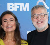 Julie Hammett et Laurent Ruquier lors de la conférence de presse de rentrée BFM TV. - RMC du groupe Altice France à Paris, France, le 31 août 2023. © Coadic Guirec/Bestimage