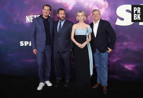 Scott Stuber, Adam Sandler, Carey Mulligan, Ted Sarandos at the Netflix LA special screening of Spaceman on February 26, 2024 at the Egyptian Theater in Los Angeles, California. 
