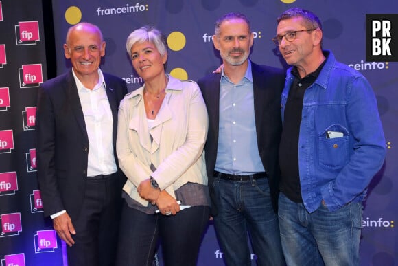 Jean-Michel Apathie et Fabienne Sintes - Conférence de presse de rentrée de Radio France à la Maison de la Radio à Paris le 31 août 2016. © CVS / Bestimage