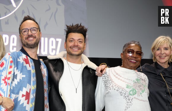 Jarry, Kev Adams, Firmine Richard, Chantal Ladesou pour le film "Maison de Retraite 2" - Cérémonie d'ouverture du 27ème Festival International du Film de Comédie de l'Alpe d'Huez le 15 Janvier 2024. © Dominique Jacovides/Bestimage