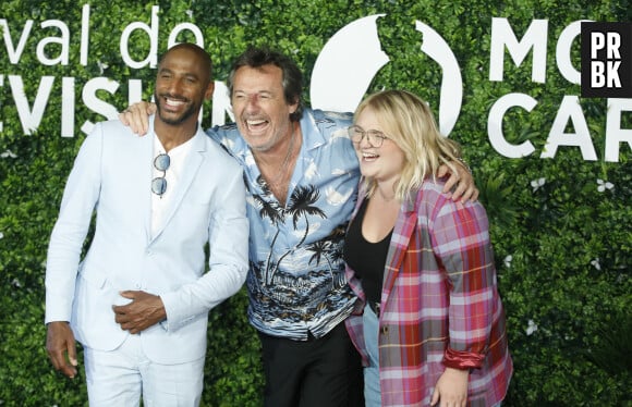 Lola Dubini, Stomy Bugsy et Jean-Luc Reichmann au photocall de la série "Leo Mattei, Brigade des mineurs" lors du 62ème Festival de Télévision de Monte-Carlo, à Monaco, le 19 juin 2023. © Denis Guignebourg/BestImage