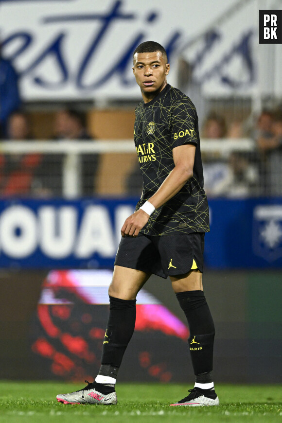 Kylian Mbappe durant un match face à Auxerre le 21 mai 2023. Photo by Victor Joly/ABACAPRESS.COM