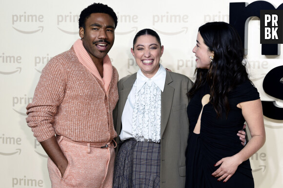 Donald Glover, Francesca Sloane et Maya Erskine à l'avant-première de la série Mr. and Mrs. Smith à Londres. Le 17 janvier 2024