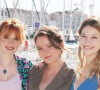 Claire Romain, Axelle Dodier et Florence Coste au photocall de la série "Ici tout commence" lors de la 24ème édition du Festival de la Fiction TV de La Rochelle, France, le 17 septembre 2022. © Patrick Bernard/Bestimage